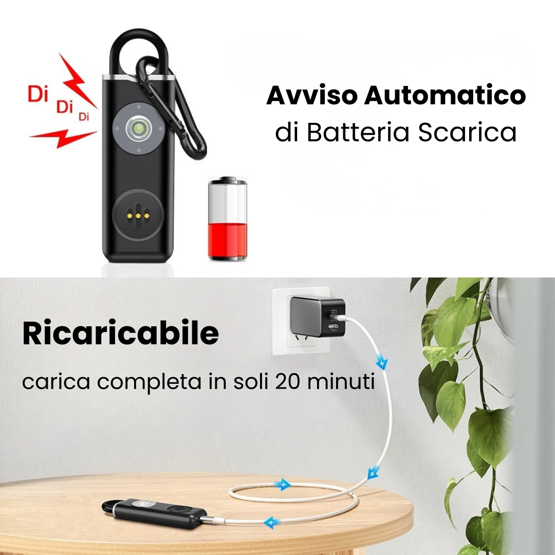 "Lo Sveglio" - Allarme Sirena Portatile Anti-Aggressione