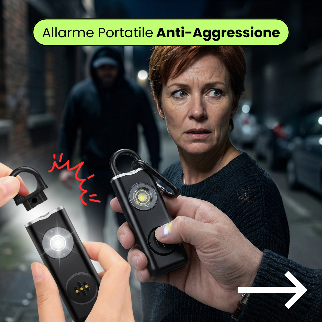 1 Allarme + 1 in Regalo -  Allarme Portatile Anti-Aggressione