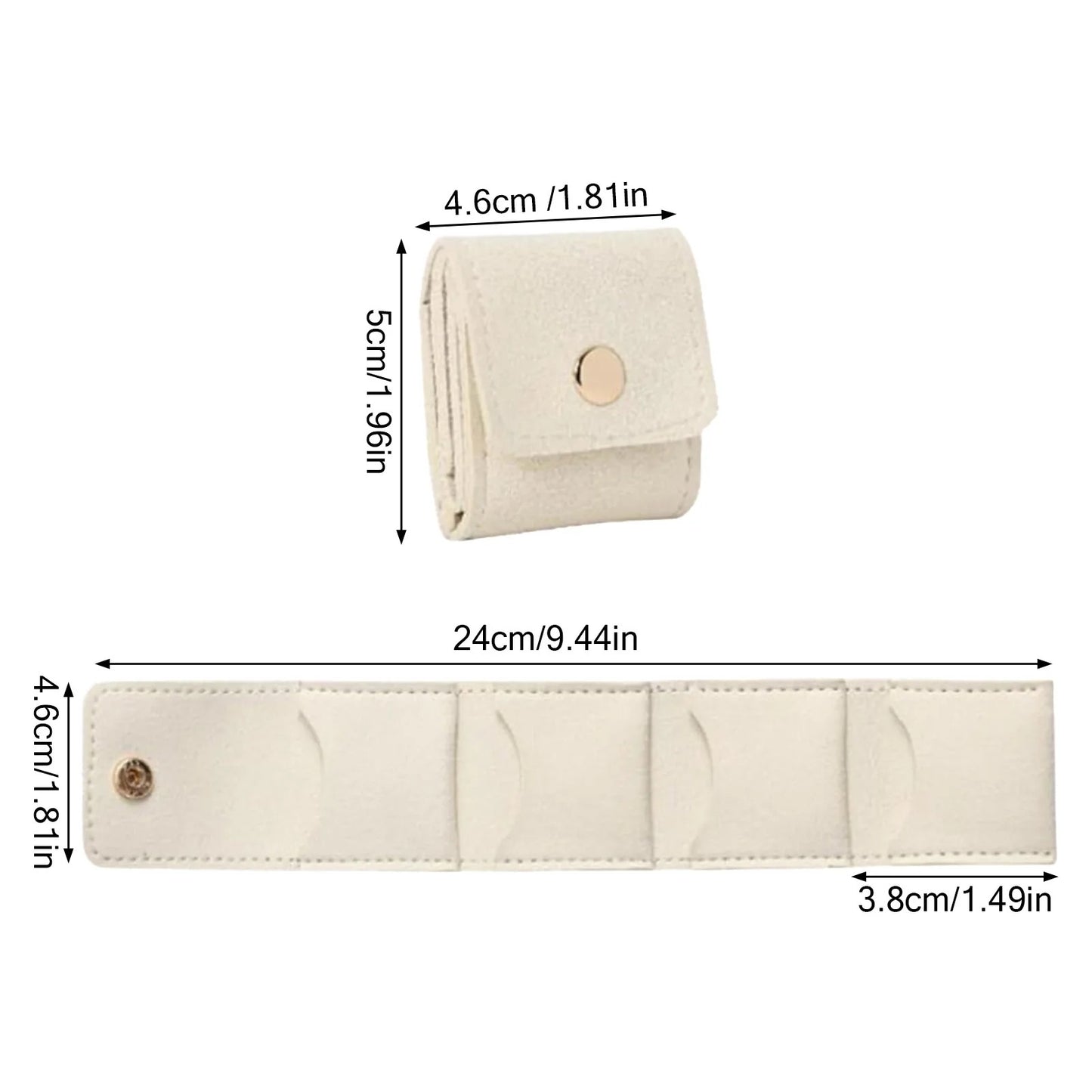 Mini étui à bijoux de voyage en cuir traité