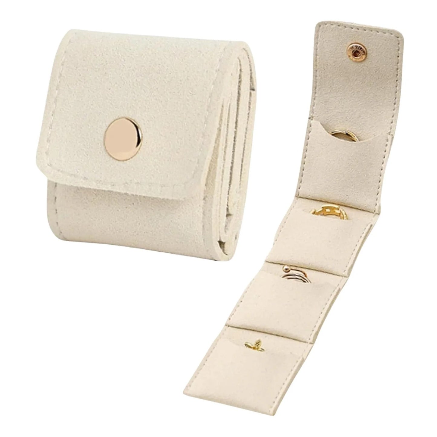 Mini étui à bijoux de voyage en cuir traité